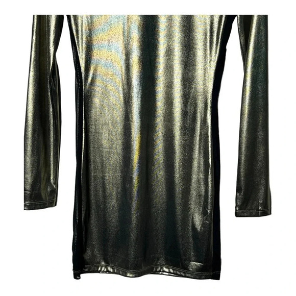 1894. SUPERDOWN MARIANNA MESH MINI DRESS SIZE SMALL METALLIC GOLD‎ IN COLOR - Picture 7 of 12